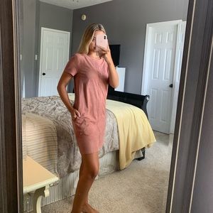 Suede mauve dress